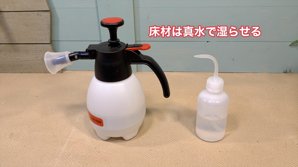 オカヤドカリの床材を湿らせるための水は、海水ではなく真水（淡水）